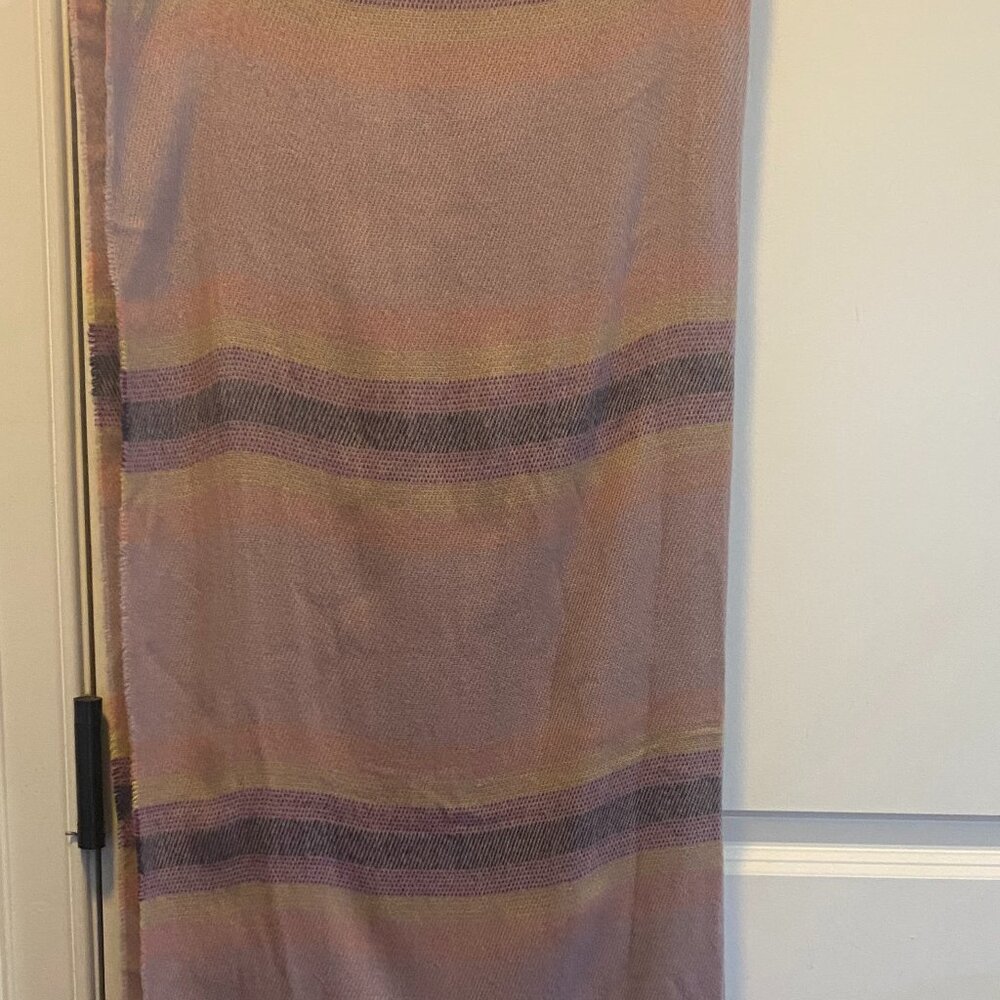 LL Bean Pastels Striped Blanket Scarf